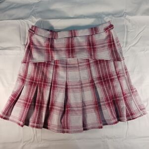 Skort SO medium 8 girls pink white plaid